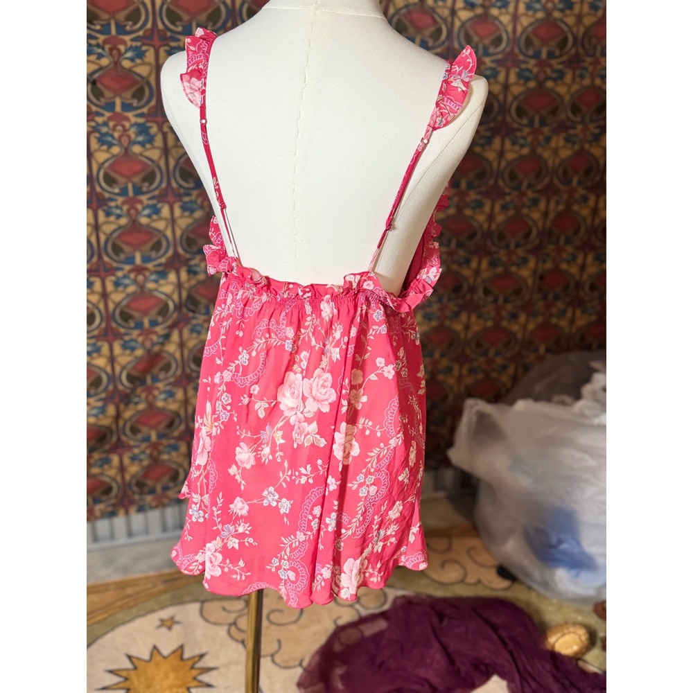 Victoria's Secret Pink Floral Ruffle Mini Dress L Summer Cute - Picture 4 of 4